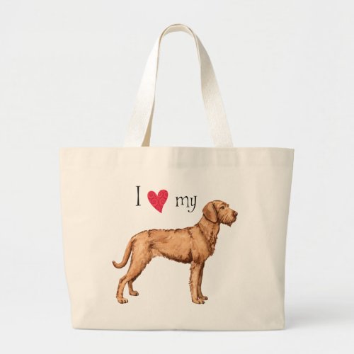 I Love my Wirehaired Vizsla Large Tote Bag