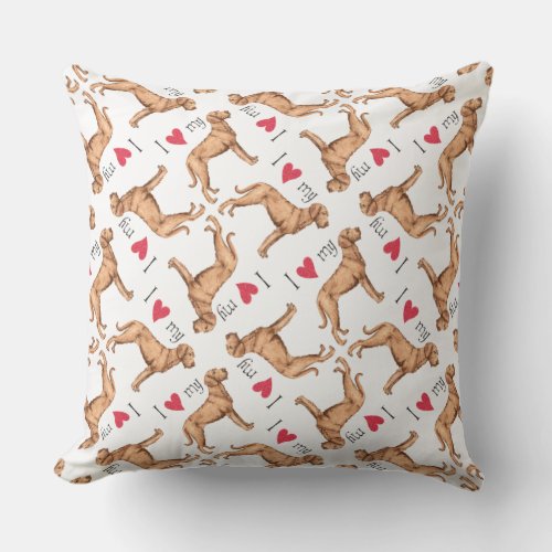 I Love my Wirehaired Vizsla Throw Pillow