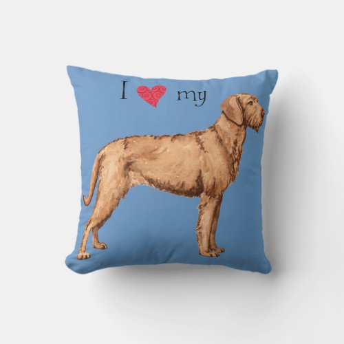 I Love my Wirehaired Vizsla Throw Pillow