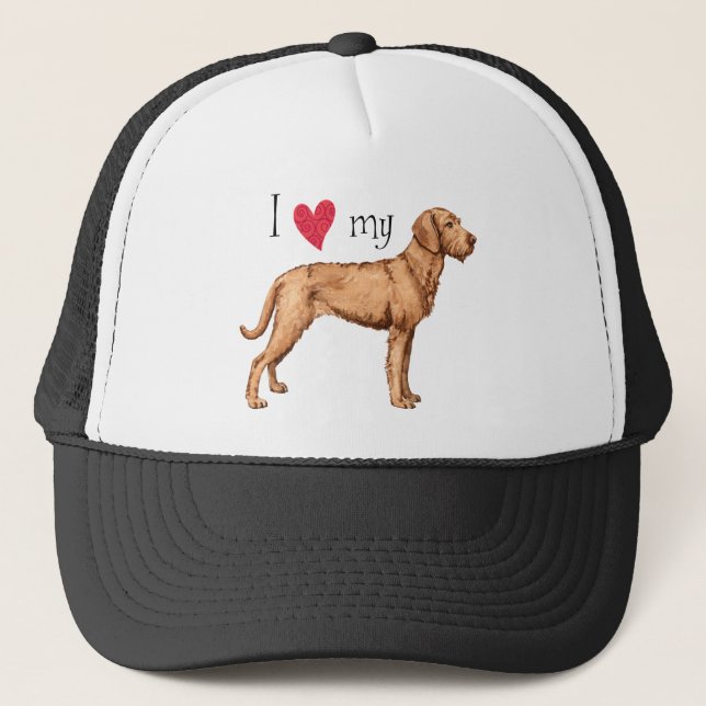 I Love my Wirehaired Vizsla Trucker Hat (Front)