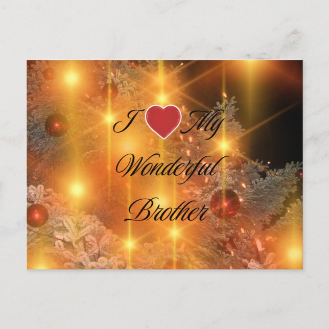 I Love My Wonderful Brother Postcard (Front)