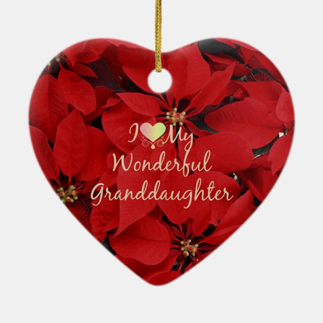 I Love My Wonderful Granddaughter, Christmas Ceramic Ornament (Back)