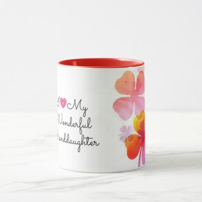 I Love My Wonderful Granddaughter, pastel design Mug (Center)