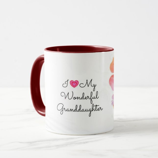I Love My Wonderful Granddaughter, pastel design Mug (Front Left)