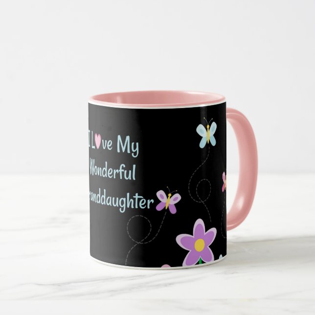 I Love My Wonderful Granddaughter, pretty design Mug (Front Right)