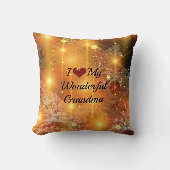 I Love My Wonderful Grandma, Throw Pillow (Front)
