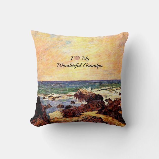 I Love My Wonderful Grandpa Throw Pillow (Front)