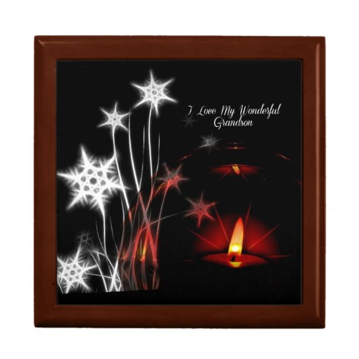 "I Love My Wonderful Grandson" custom keepsake Jewelry Box Zazzle