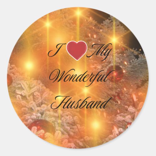 I Love my Wonderful Husband Classic Round Sticker