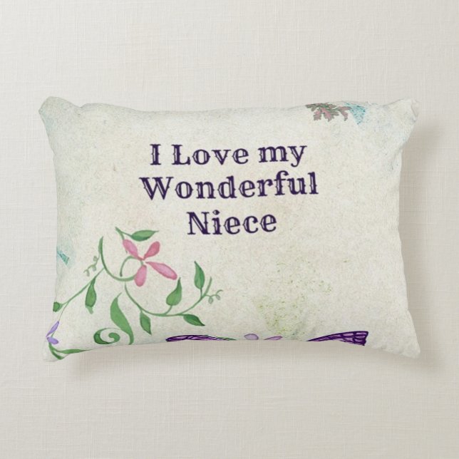 I Love My Wonderful Niece Decorative Pillow (Front)