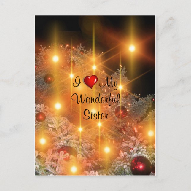 I Love My Wonderful Sister Postcard (Front)