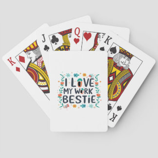 I Love My Work Bestie Classic Poker Cards