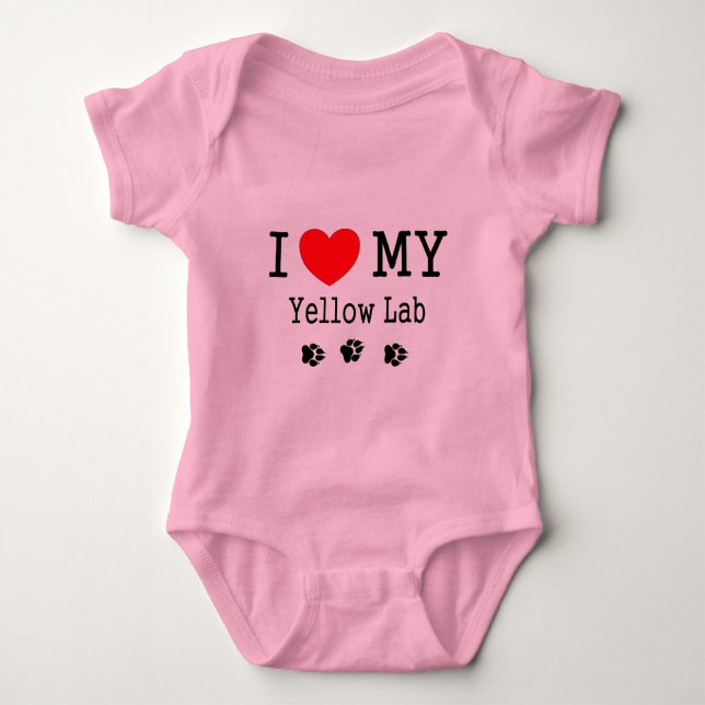 I Love My Yellow Lab Baby Bodysuit (Front)