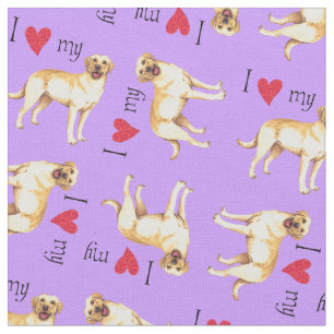I Love my Yellow Lab Fabric