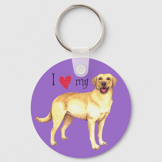 I Love my Yellow Lab Keychain (Front)
