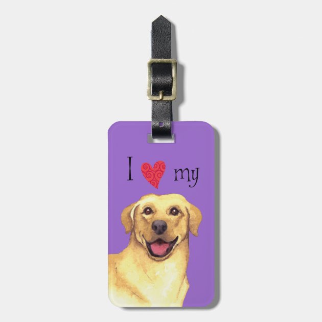 I Love my Yellow Lab Luggage Tag Zazzle