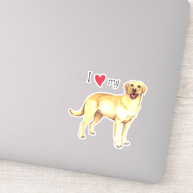 I Love my Yellow Lab Vinyl Sticker (Detail)