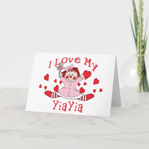 I love My YiaYia Rag Doll  Hearts Card