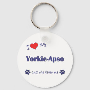 I Love My Yorkie-Apso (Female Dog) Keychain