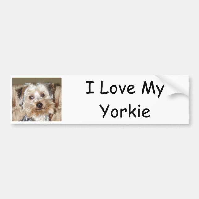 I Love My Yorkie Bumper Sticker (Front)