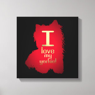 I LOVE MY YORKIE CANVAS PRINT