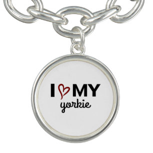I Love My Yorkie Charm Bracelet