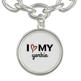 I Love My Yorkie Charm Bracelet