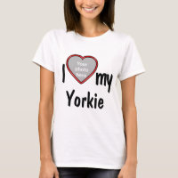I Love My Yorkie - Cute Red Heart Dog Photo