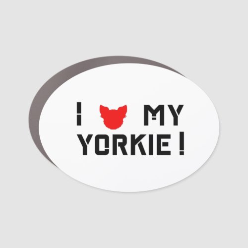 I love my Yorkie Graphic design Car Magnet