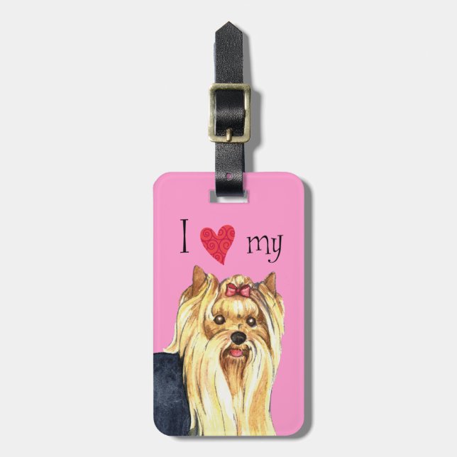 I Love my Yorkie Luggage Tag (Front Vertical)
