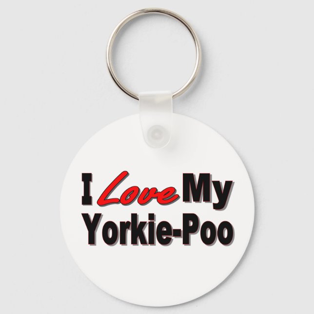 I Love My Yorkie-Poo Keychain (Front)