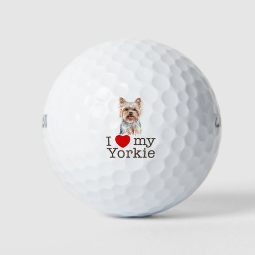 I Love My Yorkie _ Yorkshire Terrier Dog Golf Balls