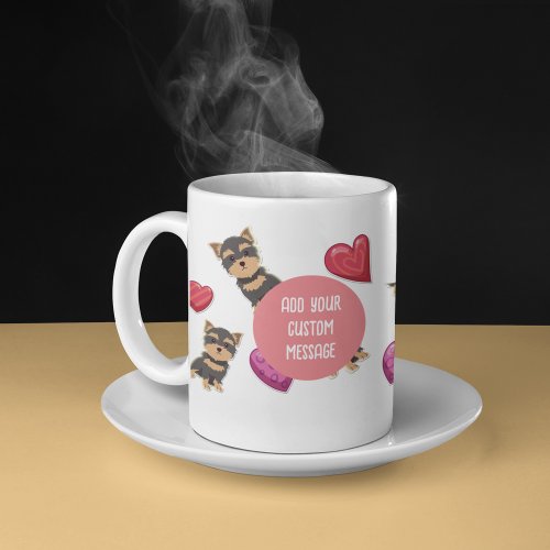 I Love My Yorkshire Terrier Dog Glowing Heart Coffee Mug