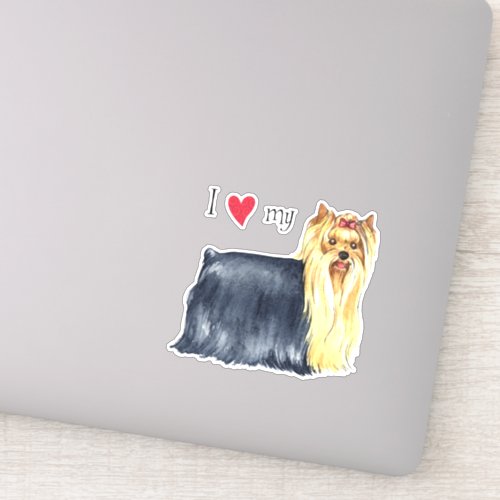 I Love my Yorkshire Terrier Vinyl Sticker