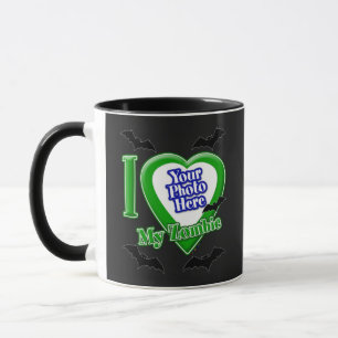 I Love My Zombie With Your Photo With Bats Mug