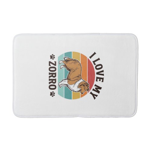 I Love My Zorro Vintage Dog Lover Design_1 Bath Mat