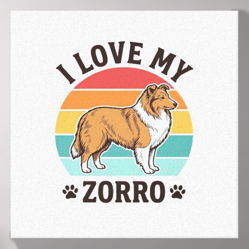 I Love My Zorro Vintage Dog Lover Design_1 Canvas Photo Tile