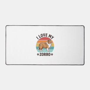 I Love My Zorro Vintage Dog Lover Design_1 Desk Mat