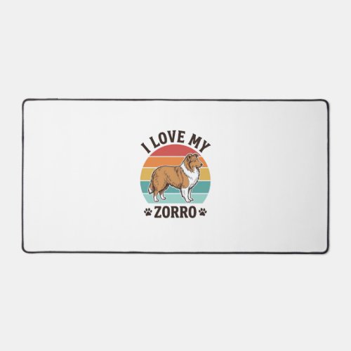 I Love My Zorro Vintage Dog Lover Design_1 Desk Mat