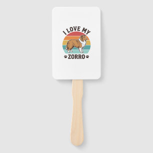 I Love My Zorro Vintage Dog Lover Design_1 Hand Fan