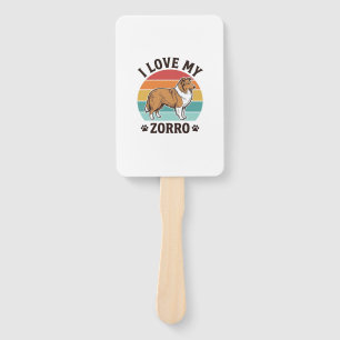 I Love My Zorro Vintage Dog Lover Design_1 Hand Fan