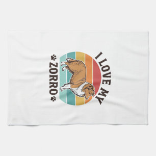 I Love My Zorro Vintage Dog Lover Design_1 Kitchen Towel