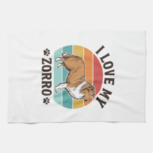 I Love My Zorro Vintage Dog Lover Design_1 Kitchen Towel