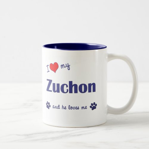 I Love My Zuchon Male Dog Two_Tone Coffee Mug