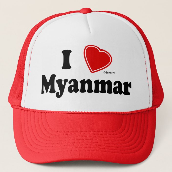 I Love Myanmar Mesh Hat