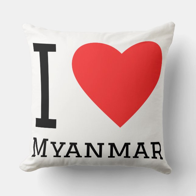 I love Myanmar  Throw Pillow (Front)