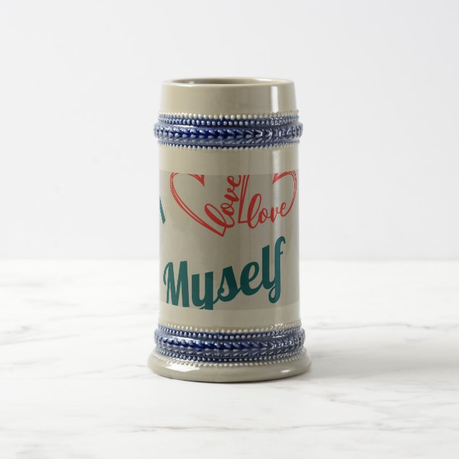 I Love Myself - Self-Care Button Beer Stein (Center)