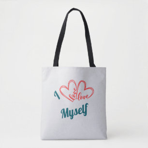 I Love Myself - Self-Care Button Tote Bag
