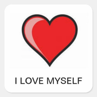I LOVE MYSELF SQUARE STICKER