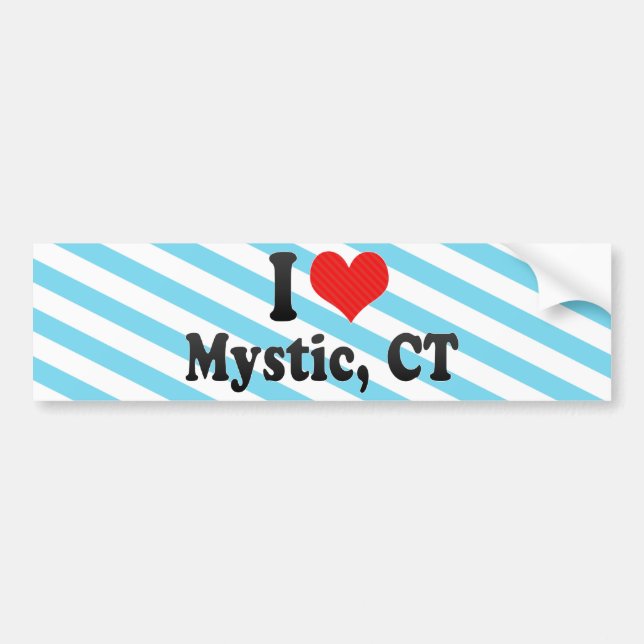 I Love Mystic, CT Bumper Sticker (Front)